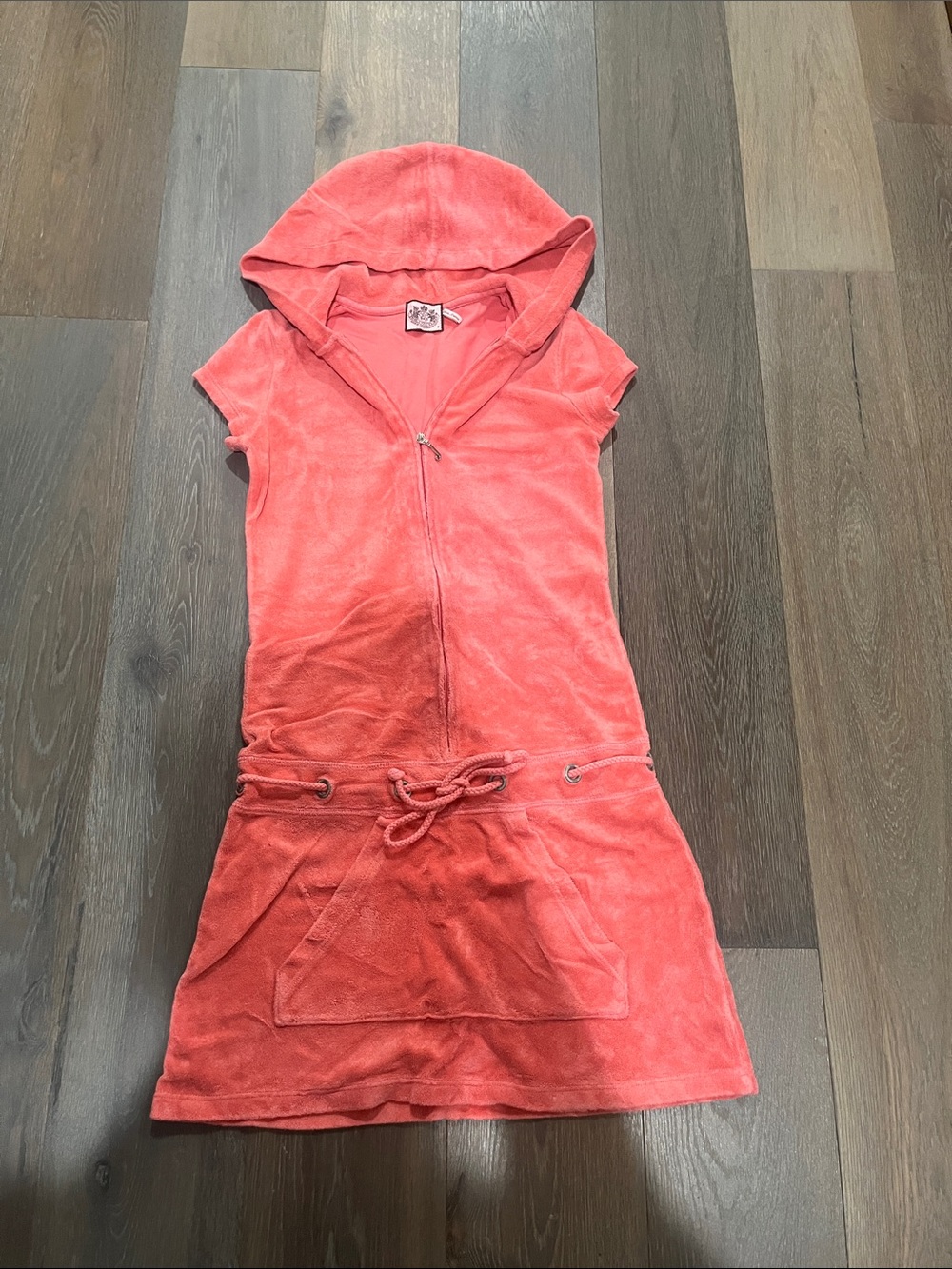 Juicy Couture Coral Hooded Mini Dress